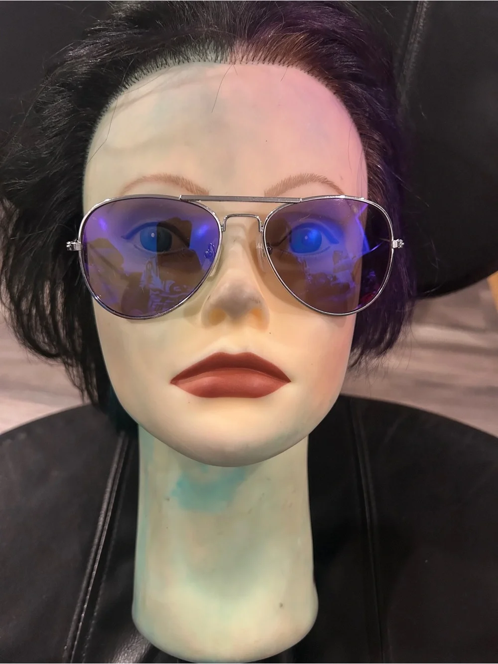 Aviator Sunglasses with Blue Mirror Lenses - Unbranded Youth size
